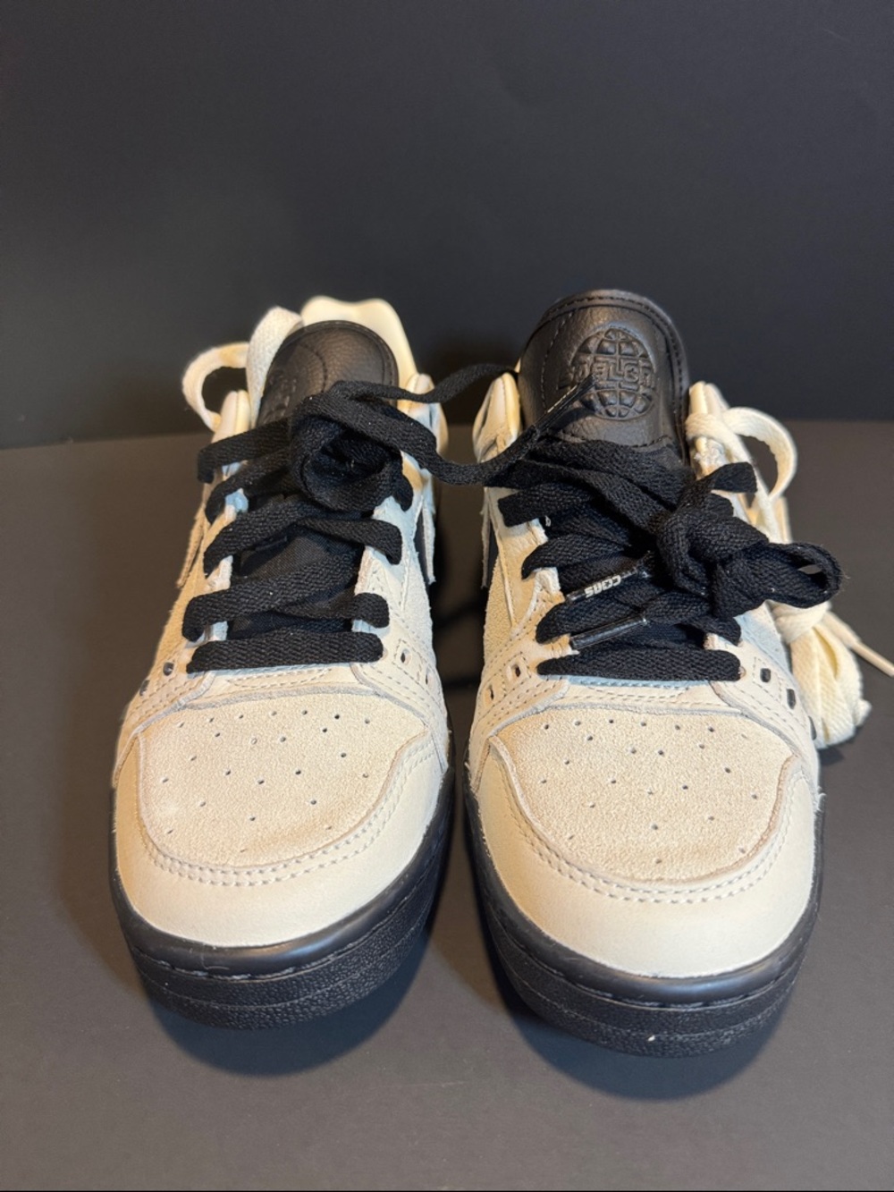 Converse Two-Tone Low-Top Sneakers in Cream and Black - Picture 3 of 8
